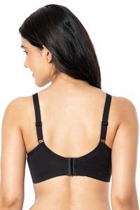 Cotton Daily Support Solid Non Padded Non-Wired Bra - Black thumbnail 3