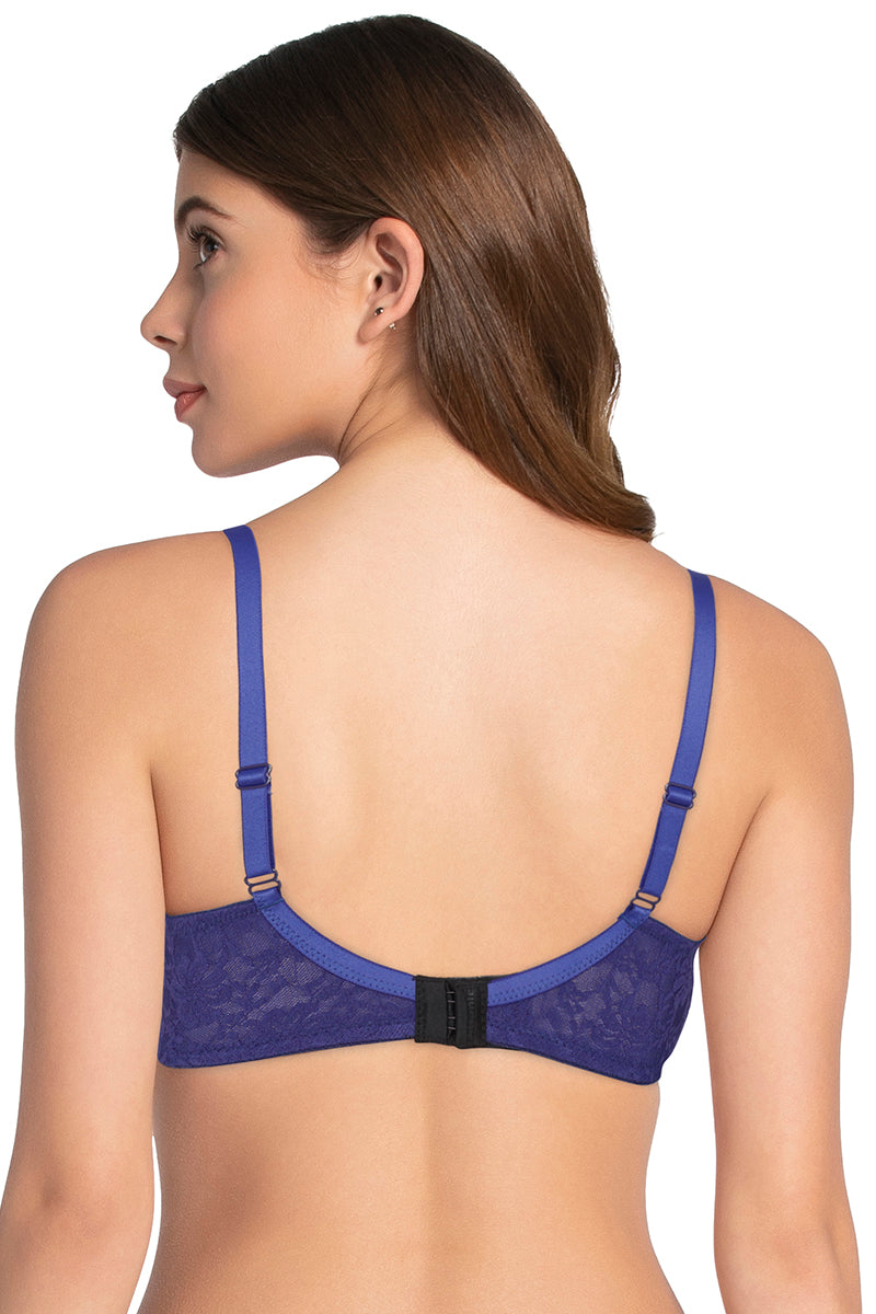 Lace Dream Padded Wired Lace Bra - Royal Blue_N.P