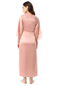 Eternal Bliss Full-length Satin Robe - Mellow Rose thumbnail 3