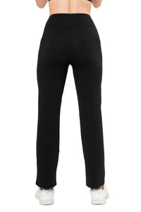 Flaunt Flared High Rise Travel Pants - Jet Black thumbnail 3