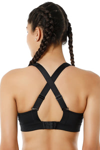 Energize High Impact Round Neck Sports Bra - Jet Black thumbnail 3