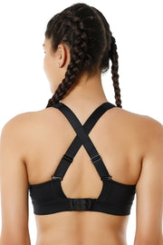 Energize High Impact Round Neck Sports Bra - Jet Black