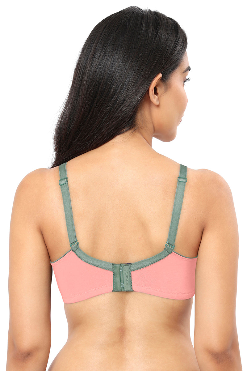 Comfort Concealer Non-padded & Non-wired Bra - Candlelight Peach & Olive Green