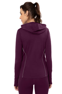 Flaunt Hoodie Full Sleeve Active Jacket - Blackberry Wine thumbnail 3