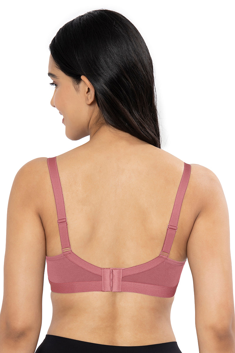 Ultimo Cotton Comfort Non Padded Non Wired Super Support Bra - Deco Rose
