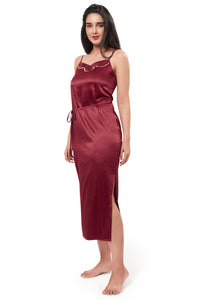 Eternal Bliss Full Length Chemise - Red Berry thumbnail 3
