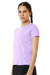 Flaunt Short Sleeve Round Neck Workout T-Shirt - Digital Lavender thumbnail 3