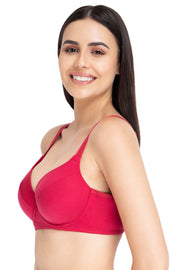 Smooth Definition Padded Wired Full Coverage T-Shirt Bra - Persian Red