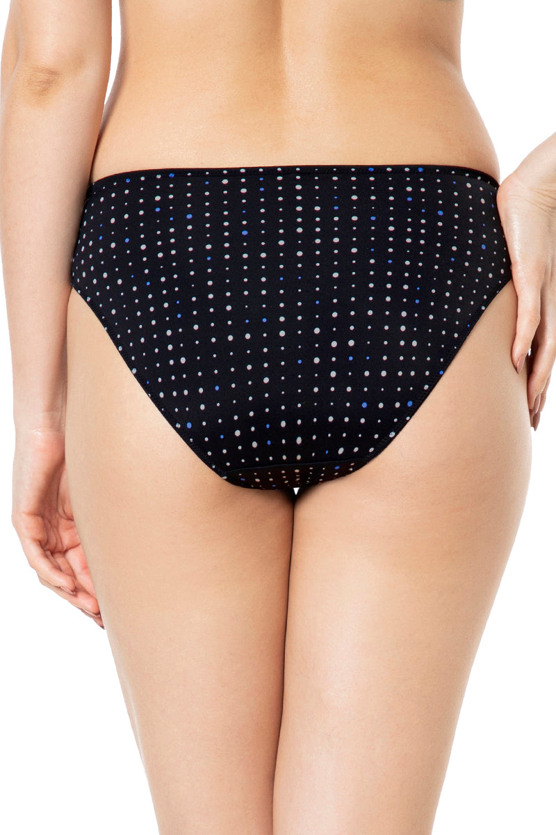Smooth Charm Bikini Panty - Black Dot Print