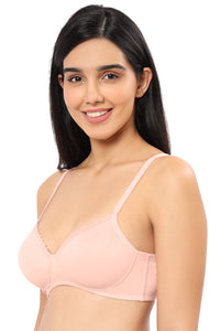 Cotton Casual Lightly Padded Non-Wired Full Coverage T-Shirt Bra - Impatiens Pink thumbnail 3