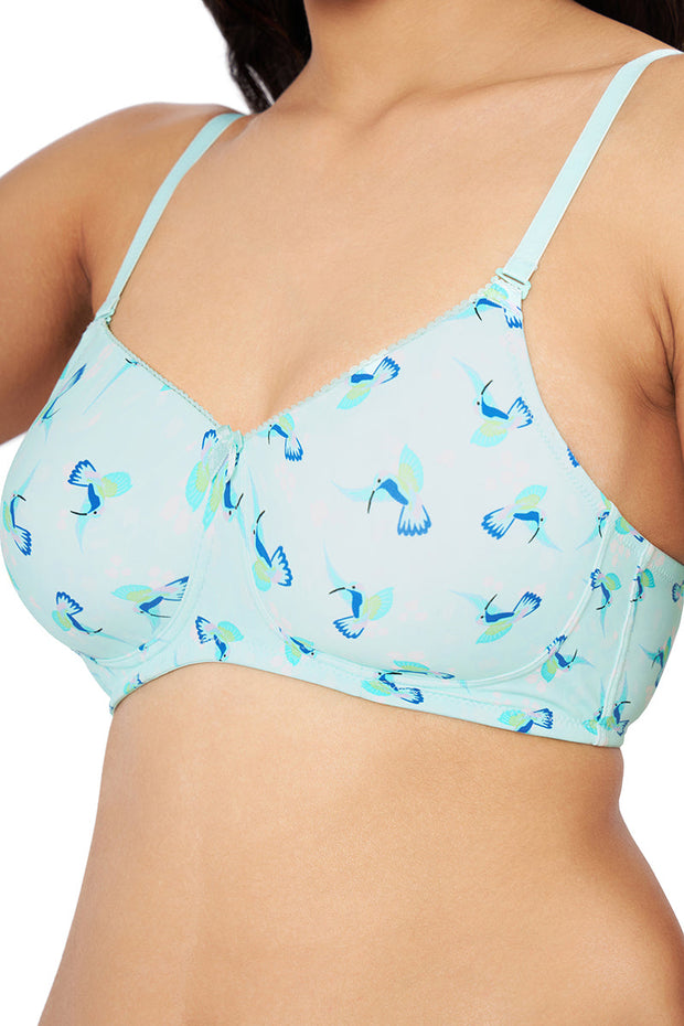 Smooth Elegance Padded Non-wired T-shirt Bra - Hummingbird Print