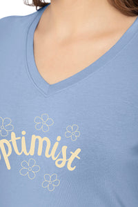 V-Neck Sleep Tee - Brunnera Blue thumbnail 4