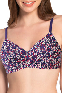 Cotton Dream Padded Non Wired T-shirt Bra - Blue Shadow Pr thumbnail 4