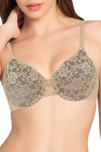 Lace Dream Padded Wired Lace Bra - Sesame_Black thumbnail 4