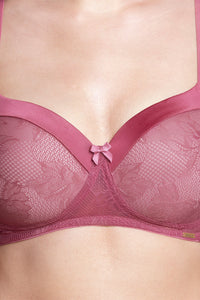 Satin Touch Padded Non-Wired Lace Bra - Malaga thumbnail 4