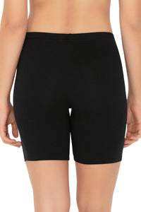 Smooth Mid-thigh Cotton Shortie Liner (Pack of 2) - Black-White thumbnail 4