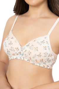 Cotton Casuals Padded Non-Wired Printed T-Shirt Bra - Cotton Bloom Print thumbnail 4