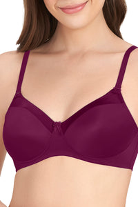 Satin Edge Padded Non-wired T-shirt Bra - Plum Caspia thumbnail 4