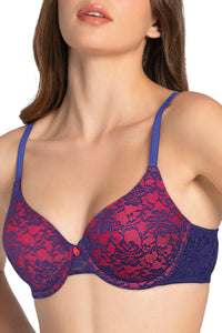 Lace Dream Padded Wired Lace Bra - Royal Blue_N.P thumbnail 4