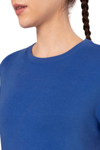Essential Basic Short Sleeve Round Neck T-Shirt - Lazuli Blue thumbnail 4