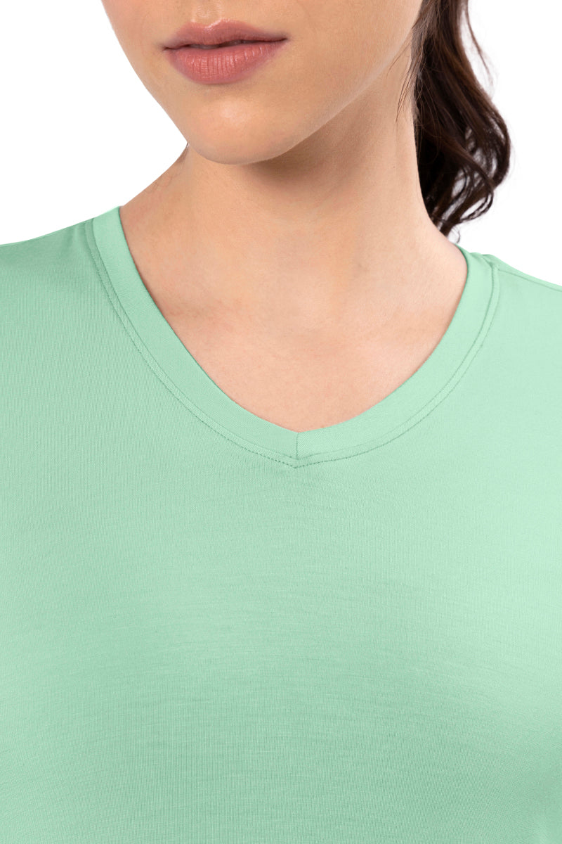 Energize Short Sleeve V-Neck Active T-Shirt - Silt Green