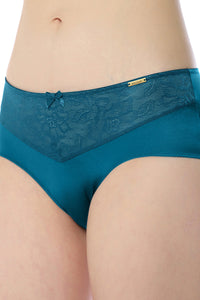 Elegant Lace Hipster Panty - Gibralta Blue & Stucco thumbnail 4