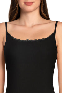 Shelf Support Straight Neck Sleeveless Camisole (Pack of 2) - Black_Hazelnut thumbnail 4