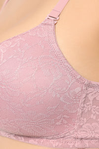 Floral Romance Non Wired Lightly Padded Non-Wired Full Coverage Bra - Cinder Rose thumbnail 4