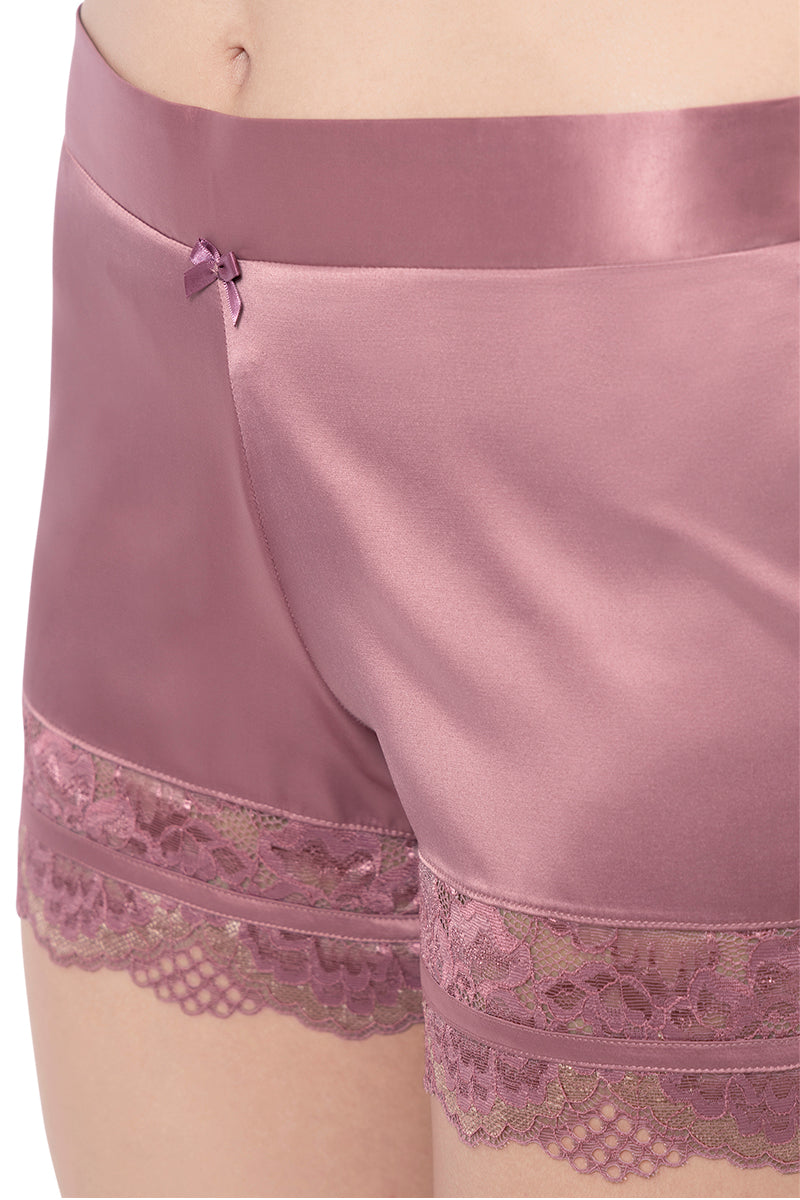 Eternal Bliss Solid Mid Rise Lounge Short - Messa Rose