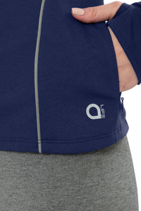 Flaunt Hoodie Full Sleeve Active Jacket - Medieval Blue thumbnail 4