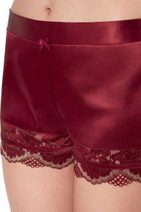 Eternal Bliss Solid Mid Rise Lounge Short - Red Berry thumbnail 4