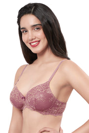 Lace Delight Padded Wirefree Bra - Messa Rose