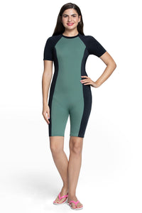 Short Sleeves Padded Leg Suit - Olive_Nero thumbnail 4