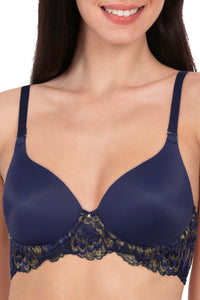 Lace Legacy Padded Wired Lace Full Cover T-shirt Bra - Midnight thumbnail 4