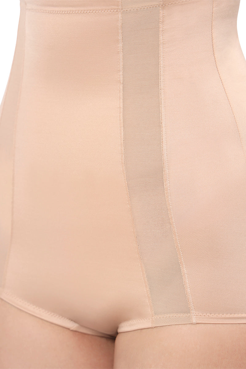 Solid Full Coverage High Rise Waist Cincher - Sandalwood