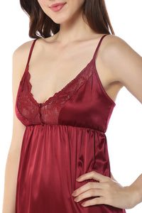 Eternal Bliss Full-length Satin Chemise - Rio Red thumbnail 4