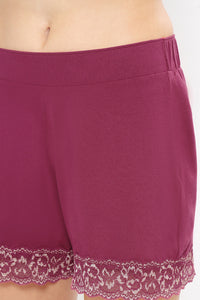Lace Touch Sleep Shorts - Anemone thumbnail 4