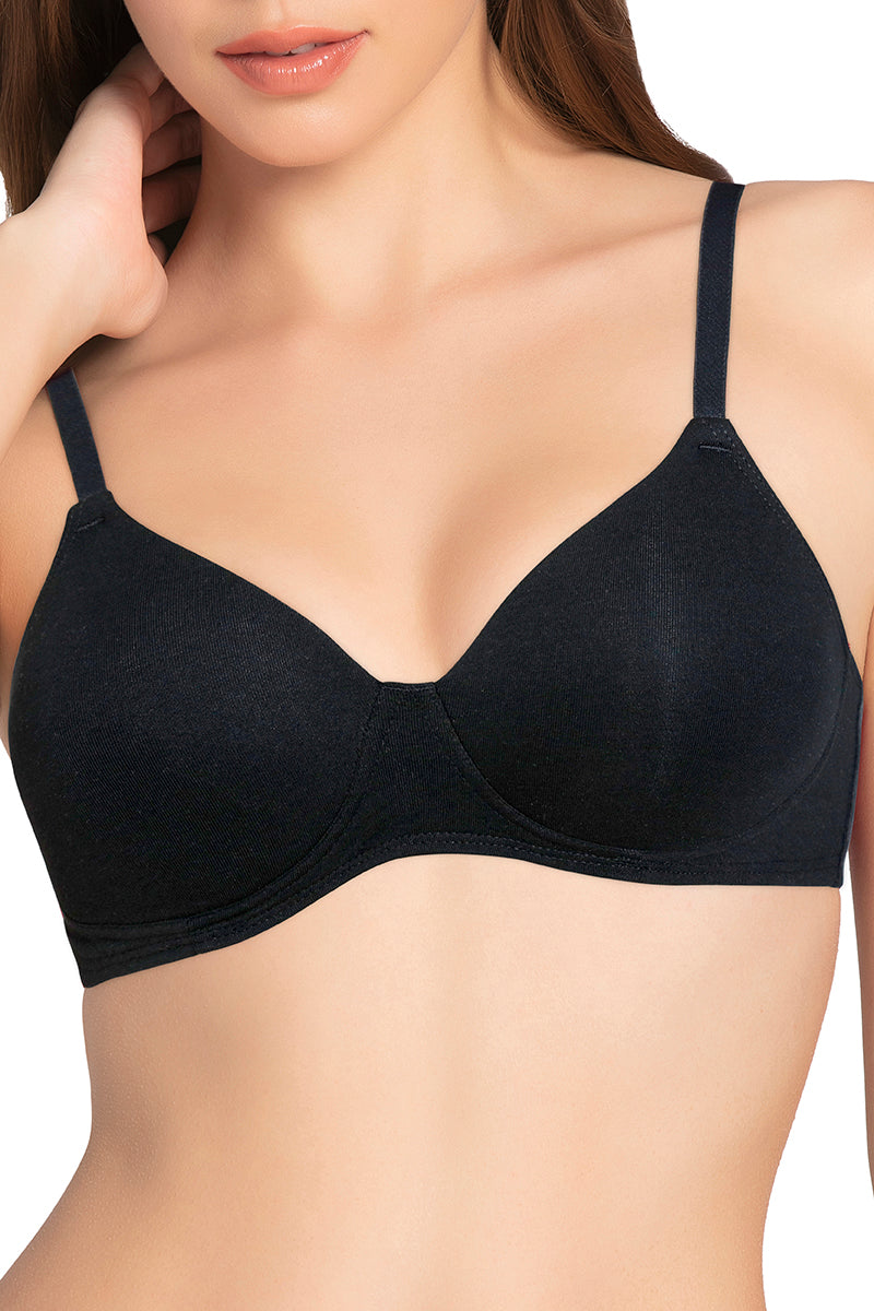 Cotton Dream Padded Non Wired T-shirt Bra - Black - Image 4 of 4