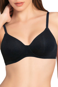 Cotton Dream Padded Non Wired T-shirt Bra - Black thumbnail 4