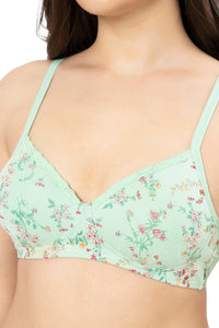 Cotton Casuals Padded Non-Wired Printed T-Shirt Bra - Cotton Ditsy Print thumbnail 4