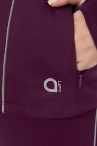 Flaunt Hoodie Full Sleeve Active Jacket - Blackberry Wine thumbnail 4