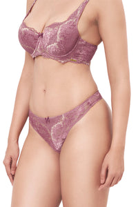 Eternal Bliss Lace Low Rise Thong Panty - Messa Rose thumbnail 4