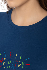 Scoop Neck Sleep Tee - Navy Peony thumbnail 4