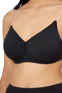 Classic Backless Padded & Non-wired Bra - Black thumbnail 4