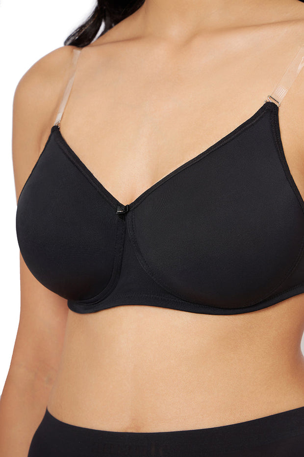 Classic Backless Padded & Non-wired Bra - Black