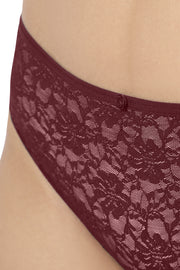Floral Romance Low Rise Bikini Panty - Maroon