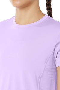 Flaunt Short Sleeve Round Neck Workout T-Shirt - Digital Lavender thumbnail 4