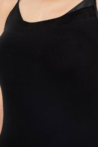 Satin Edge Sleep Chemise - Black thumbnail 4