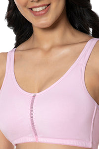 Cotton Daily Support Solid Non Padded Non-Wired Bra - Lilac Pink thumbnail 4