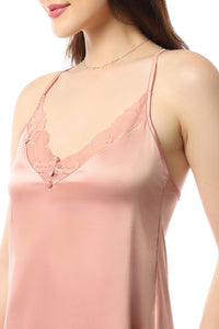Eternal Bliss Satin Chemise - Mellow Rose thumbnail 4